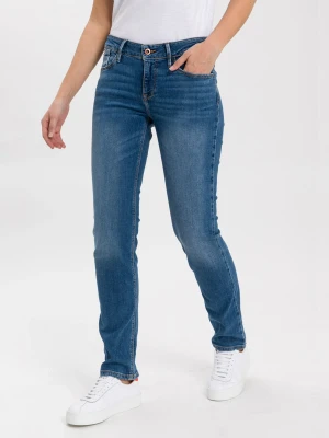 Cross Damen Jeans gerade Rose Blau W32-L30