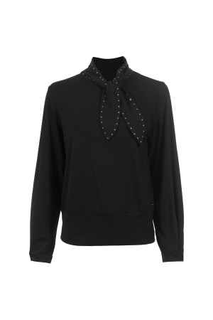 Soquesto Damen Longsleeve gerade OraliaSOQ Schwarz M/38