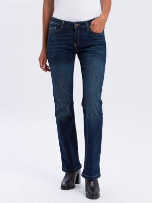 Cross Damen Jeans gerade Lauren Dunkelblau W31-L34
