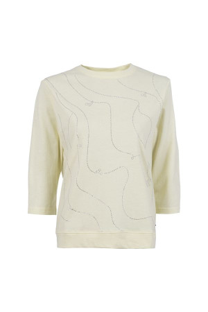 Soquesto Damen 3/4 Arm Shirt tailliert PhoebeSOQ Gelb XL/42