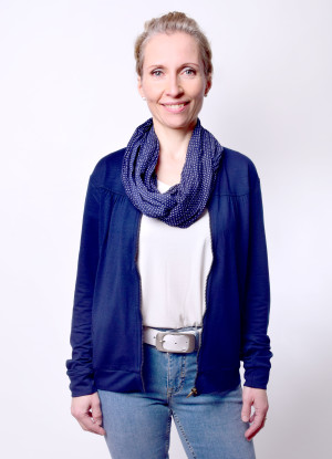 einfach Schön Damen Jacke gerade Livi Blau 40