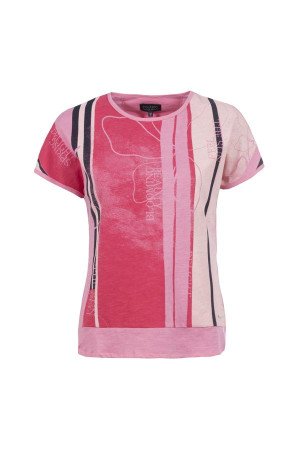 Soquesto Damen T-Shirt gerade PoemaSOQ Rosa XXL/44