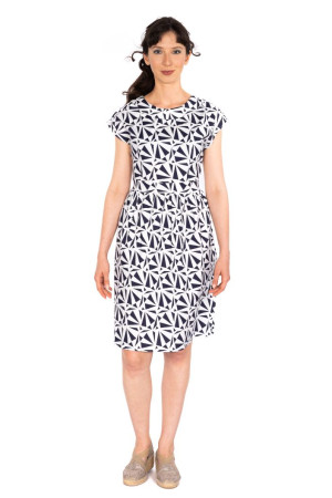 einfach Schön Damen Kleid tailliert Birgit Blau 40