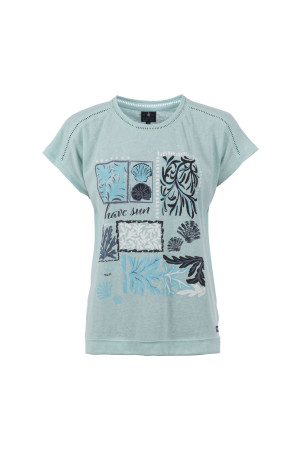 Soquesto Damen T-Shirt gerade OnumaSOQ Blau XL/42