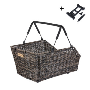 Basil -  Cento MiK Rattan Brun 22 Liter Cykelkurv