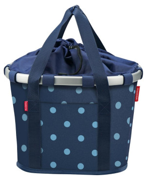 Klickfix - Styrtaske Cykelkurv  BLÅ M/prikker 15 Liter.