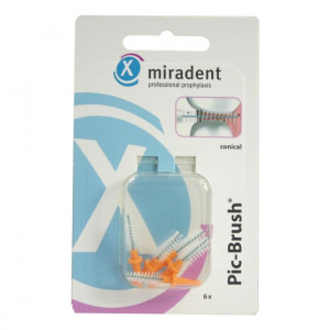 Miradent Interdentalbürsten Pic-Brush Ersatzbürsten konisch oran