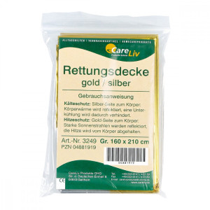 Rettungsdecke gold/silber 160x210 cm