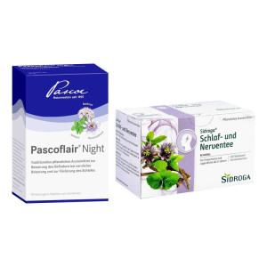 Pascoflair Night Tabletten + Sidroga Schlaf- & Nerventee
