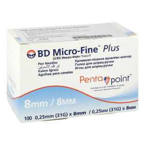 Bd Micro-fine+ Pen-nadeln 0,25x8 mm