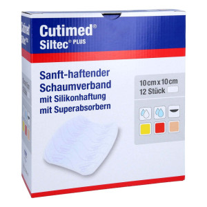 Cutimed Siltec Plus Schaumverb.10x10 cm haftend