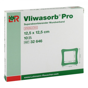 Vliwasorb Pro suberabsorb.Komp.steril 12,5x12,5 cm