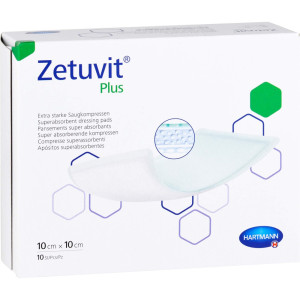 Zetuvit Plus extrastarke Saugkompr.steril 10x10 cm