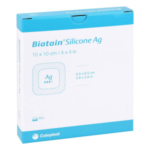 Biatain Silicone Ag Schaumverband 10x10 cm