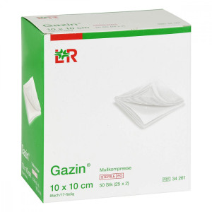 Gazin Mullkomp.10x10 cm steril 8fach