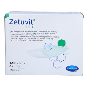 Zetuvit Plus Extrastarke Saugkompr.steril 10x10 Cm