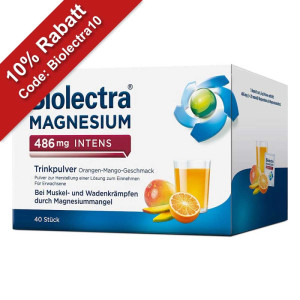 Biolectra Magnesium 486 mg Intens Trinkpulver Orange-Mango