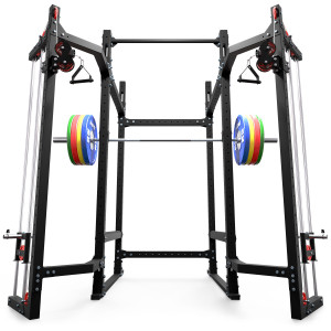 Klatka wolnostojąca FULL POWER RACK SEMI-PRO wielofunkcyjna do ćwiczeń Z BRAMĄ KSG033