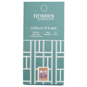 Kaffebox Fjorden Sjokolade 75% Dark Chocolate with Coffee