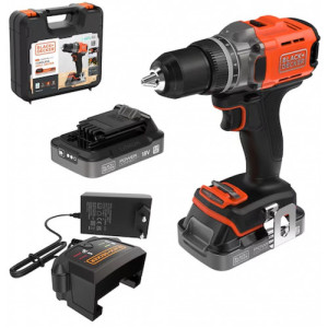 BLACK &amp; DECKER Black &amp;amp; Decker BCD382D2XK-QW Perceuse-visseuse (45Nm/18V/2x2,0Ah), coffret