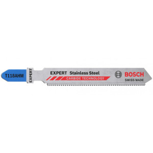 Bosch Lame de scie sauteuse EXPERT &amp;#039;Stainless Steel&amp;#039; T 118 AHM, 2 pieces 2608901709
