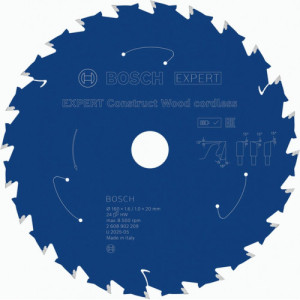 Bosch Lame de scie circulaire Construct Wood cordless, 160x1,6/1x20 mm, T24 2608902209