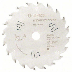 Bosch Lame de scie circulaire Top Precision Best for Wood 165 x 20 x 1,8 mm, 20, 260864238