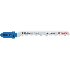 Bosch Lame de scie sauteuse PRO Metal curve T118EOF, 83 mm, 5 pieces 2608634237