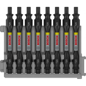 Bosch Embout double tete PRO Impact avec insert Pick and Click, T20, 65 mm, 8 pieces