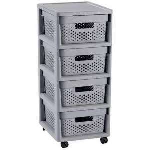 Curver INFINITY 4x11L Tour a tiroirs 36 x 29,5 x 65,5 cm gris 04356-099