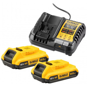 DeWALT DCB1104D2-QW KIT 18 V XR (2× batteries 2,0 Ah plus chargeur DCB1104)