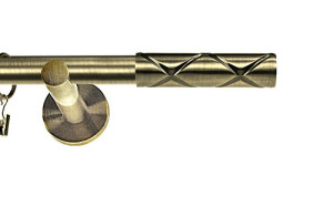 Karnisz nowoczesny NEO pojedynczy 16mm Casino antyk mosiądz