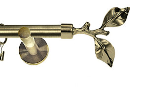 Karnisz nowoczesny NEO pojedynczy 16mm Gałązka antyk mosiądz