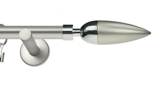 Karnisz nowoczesny NEO pojedynczy 16mm Kazur chrom mat