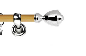 Karnisz Metalowy Prestige pojedynczy 25mm Avanti INOX - pinia