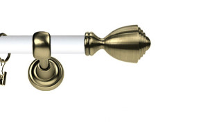 Karnisz Metalowy Prestige pojedynczy 25mm Avanti Antyk mosiądz - biały