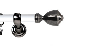 Karnisz Metalowy Prestige pojedynczy 25mm Avanti Antracyt - biały