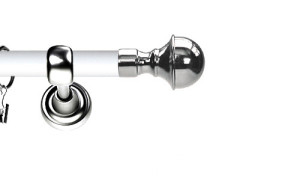 Karnisz Metalowy Prestige pojedynczy 25mm Bella INOX - biały