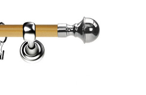 Karnisz Metalowy Prestige pojedynczy 25mm Bella INOX - pinia