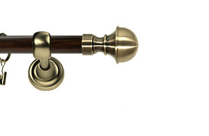 Karnisz Metalowy Prestige pojedynczy 25mm Bella Antyk mosiądz - wenge