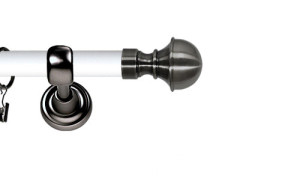 Karnisz Metalowy Prestige pojedynczy 25mm Bella Antracyt - biały