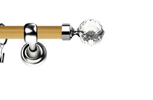 Karnisz Metalowy Prestige pojedynczy 25mm Beluna Crystal INOX - pinia