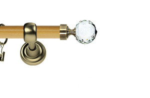 Karnisz Metalowy Prestige pojedynczy 25mm Beluna Crystal Antyk mosiądz - pinia