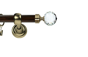 Karnisz Metalowy Prestige pojedynczy 25mm Beluna Crystal Antyk mosiądz - wenge