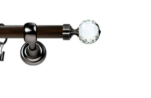Karnisz Metalowy Prestige pojedynczy 25mm Beluna Crystal Antracyt - wenge