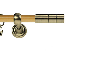 Karnisz Metalowy Prestige pojedynczy 25mm Cylinder Antyk mosiądz - pinia