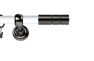 Karnisz Metalowy Prestige pojedynczy 25mm Cylinder Antracyt - biały