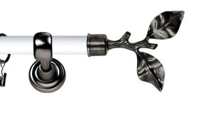 Karnisz Metalowy Prestige pojedynczy 25mm Gałązka Antracyt - biały