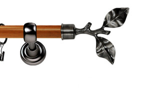 Karnisz Metalowy Prestige pojedynczy 25mm Gałązka Antracyt - calvados