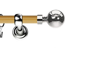 Karnisz Metalowy Prestige pojedynczy 25mm Kula INOX - pinia